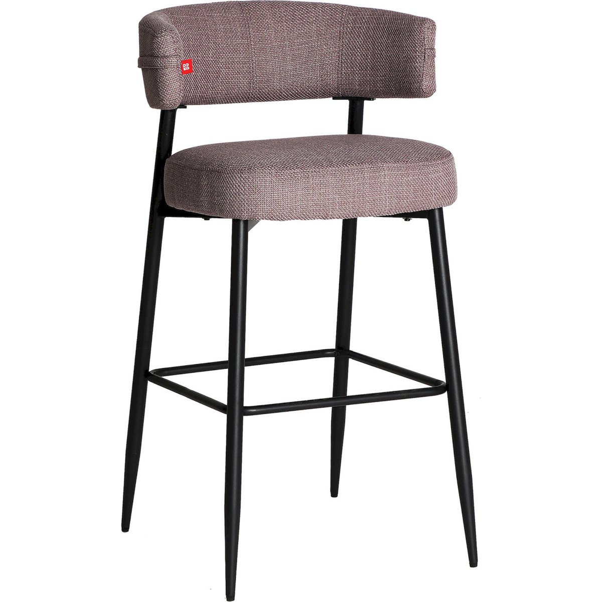 Tabouret de bar contemporain S.MERANO mûre chiné et noir, RECOLLECTION