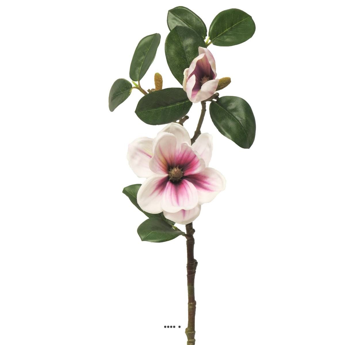 Magnolia du Japon artificiel en tige, H 51 c pourpre-blanc, ARTIFICIELLES