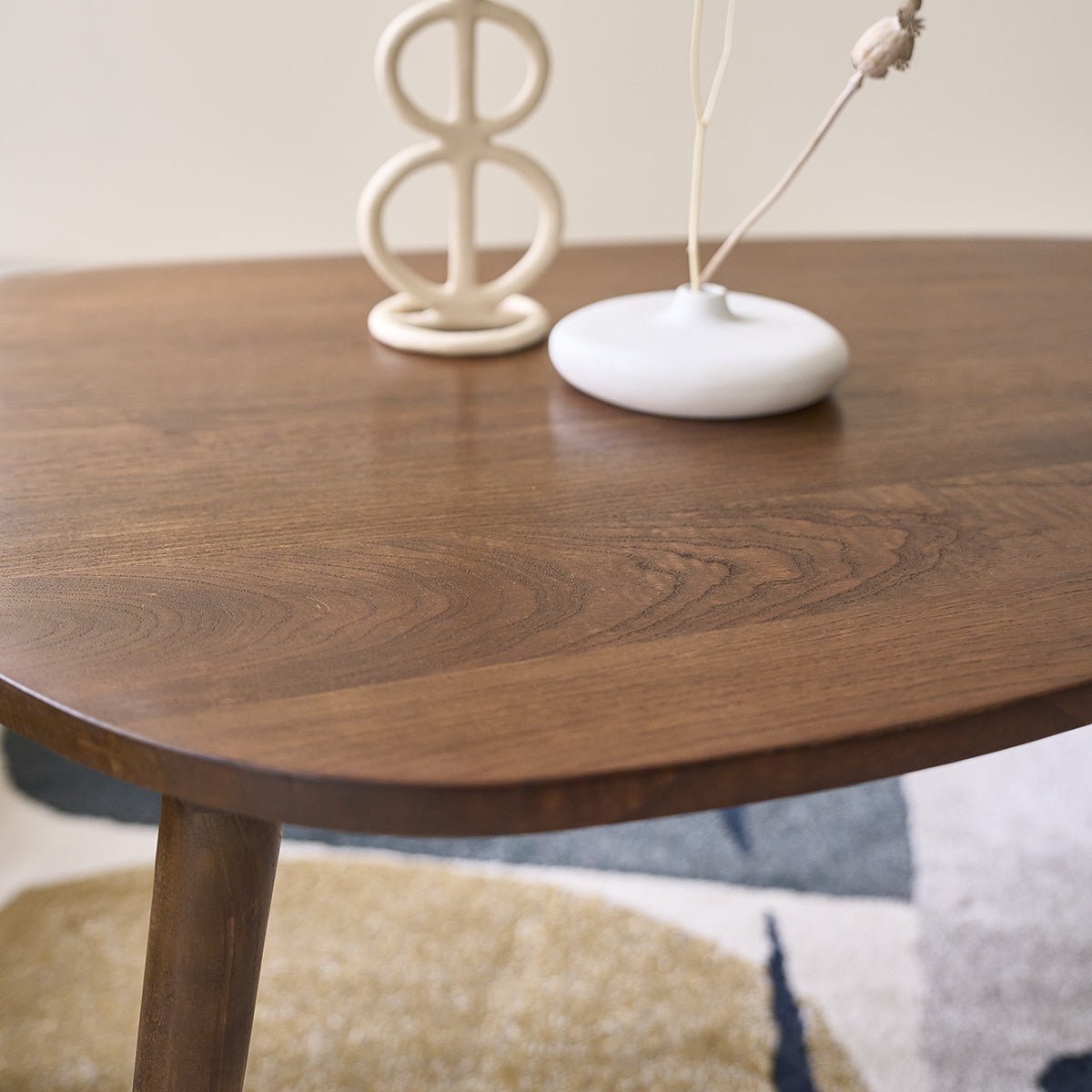 Table basse en bois massif finition noyer 100 cm BRUNE marron, BERAH GETAH