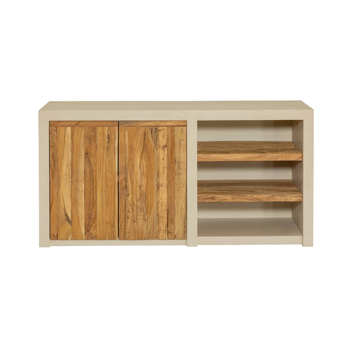 Buffet en bois effet béton DALVA bois clair, MADE IN MEUBLES