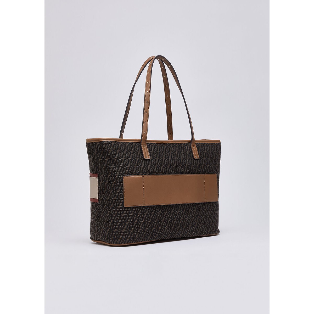 Sac cabas moyen monogramme marron foncé, LIU JO