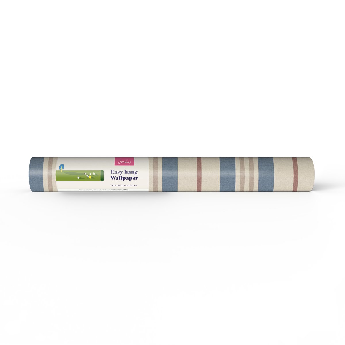 Papier peint Grandes rayures bleu, beige, marron, JOULES