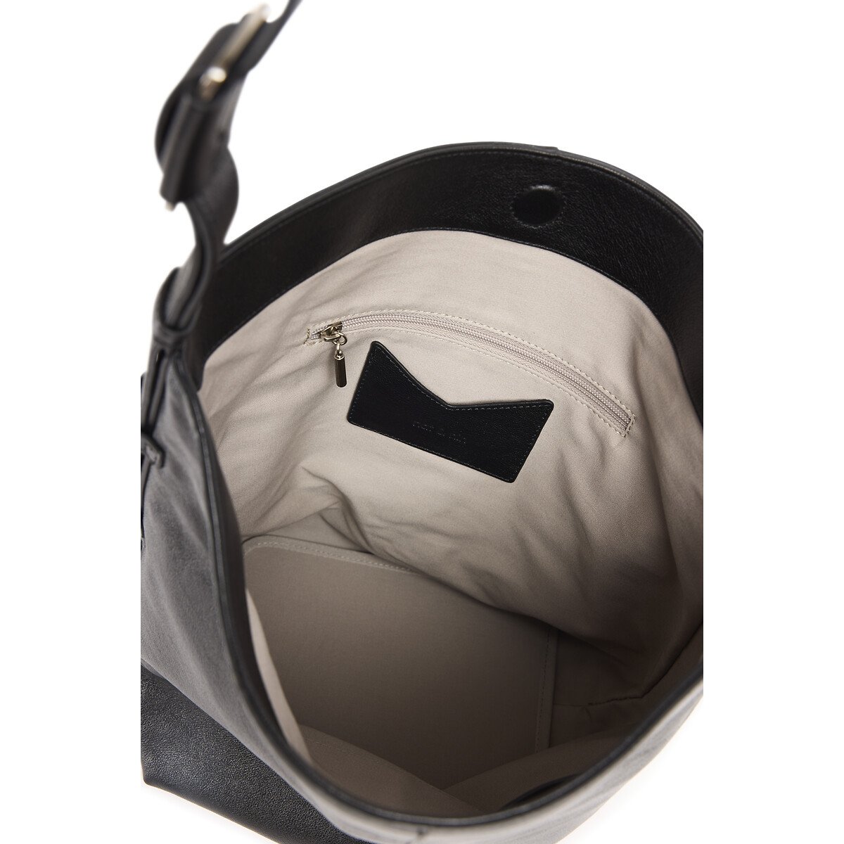 Sac seau en cuir, NOUR noir, NAT & NIN