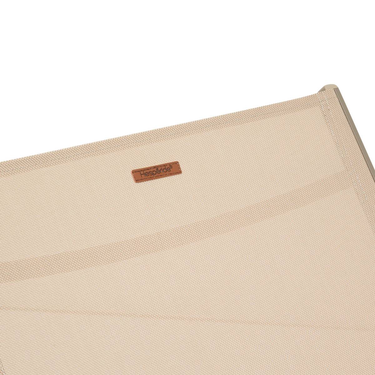 Transat de jardin en aluminium à roulettes 4 positions BONAO beige lin, HESPERIDE