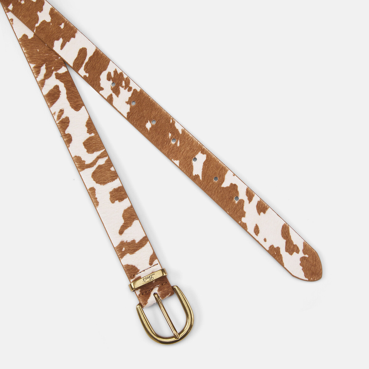Phoebe Slim Suede Belt brown/white, LEVI'S