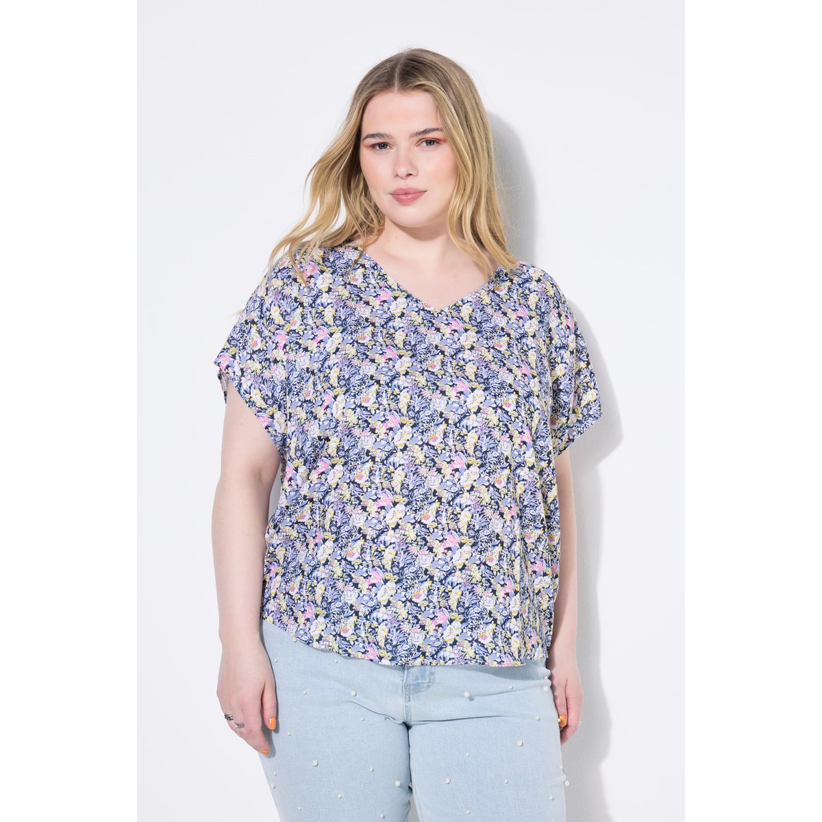 Blouse oversize à imprimé floral rose vif, STUDIO UNTOLD