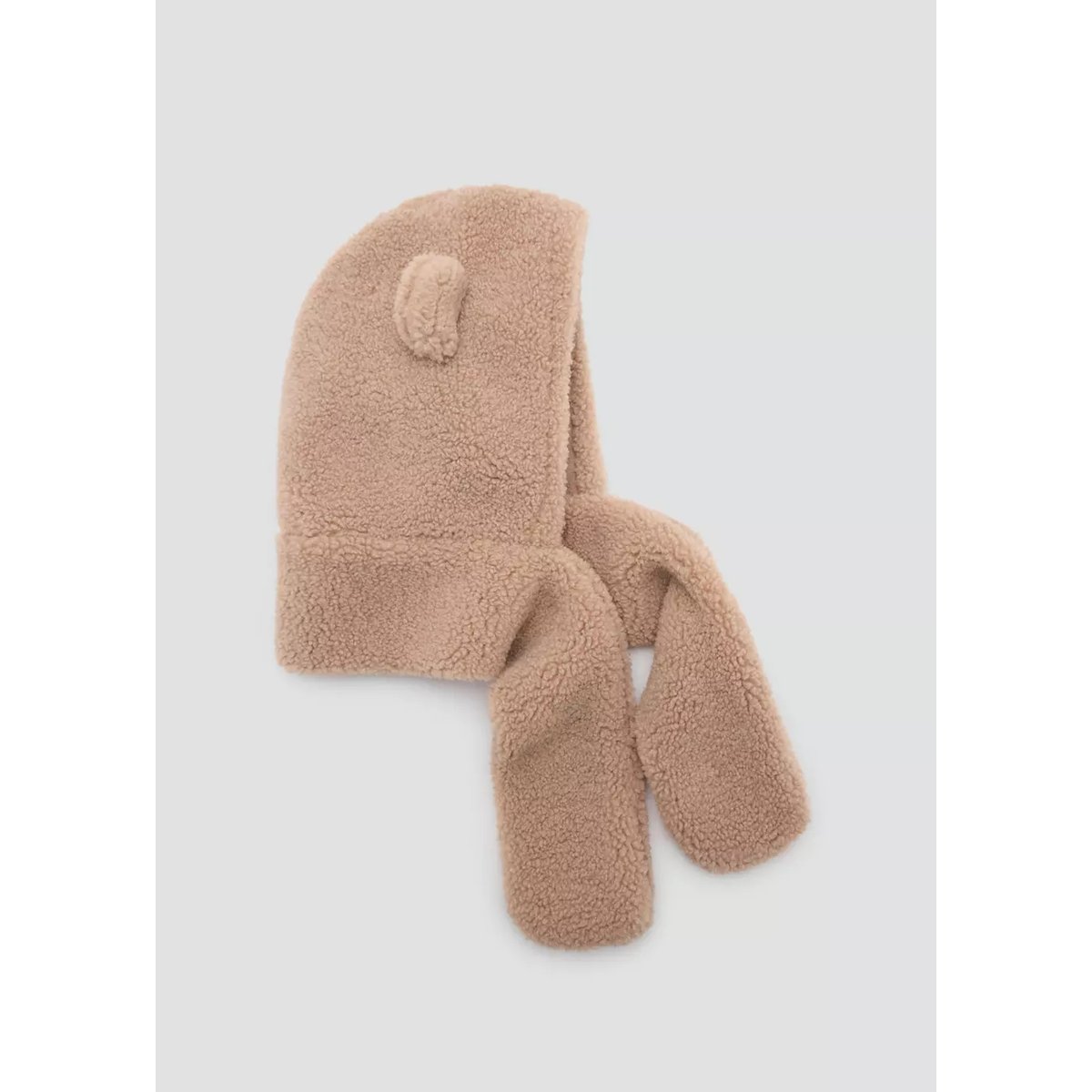 Bonnet imitation mouton oreilles marron moyen, MANGO BABY