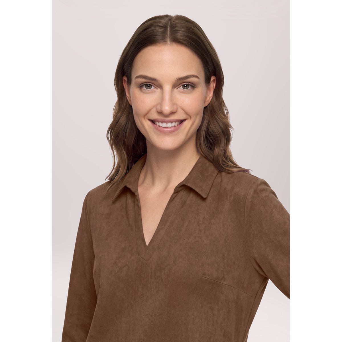 Robe-chemisier à patte de boutonnage dark coffee, BETTY BARCLAY