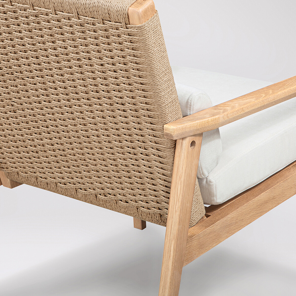 Wadesmill Fabric Armchair light wood, SWOON