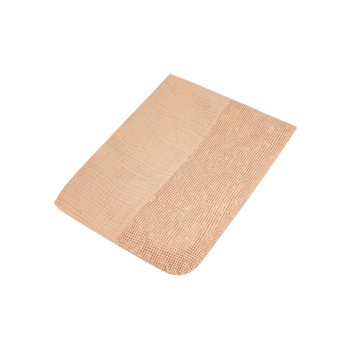 Matelas à langer imperméable et housse en coton lavé WABI-SABI rose poudré, NOBODINOZ