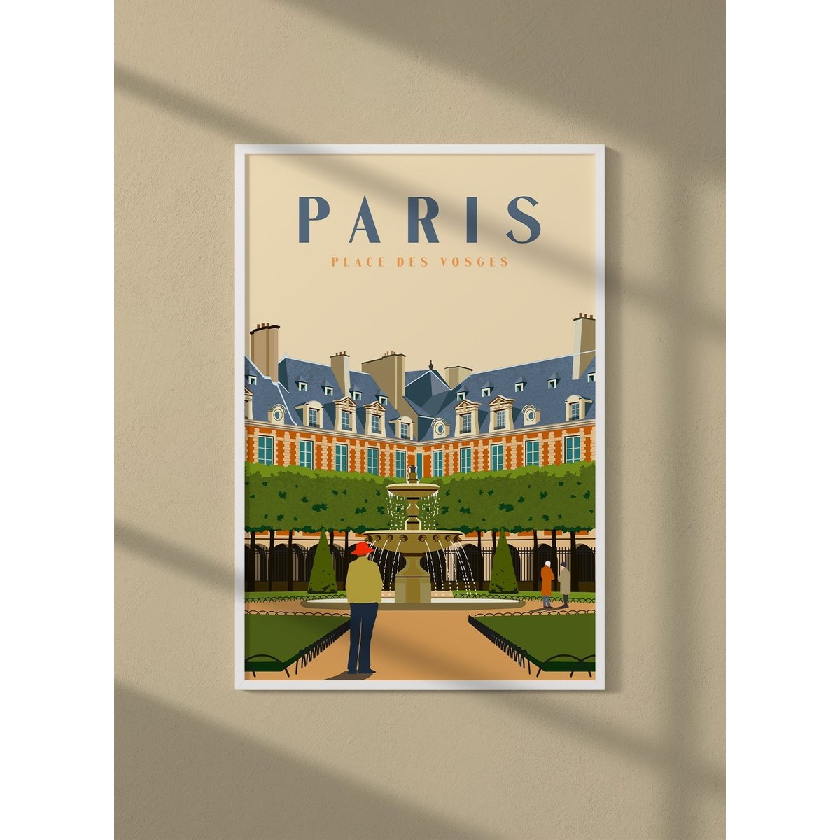 Affiche ville Paris - Place des Vosges blanc, L'AFFICHERIE