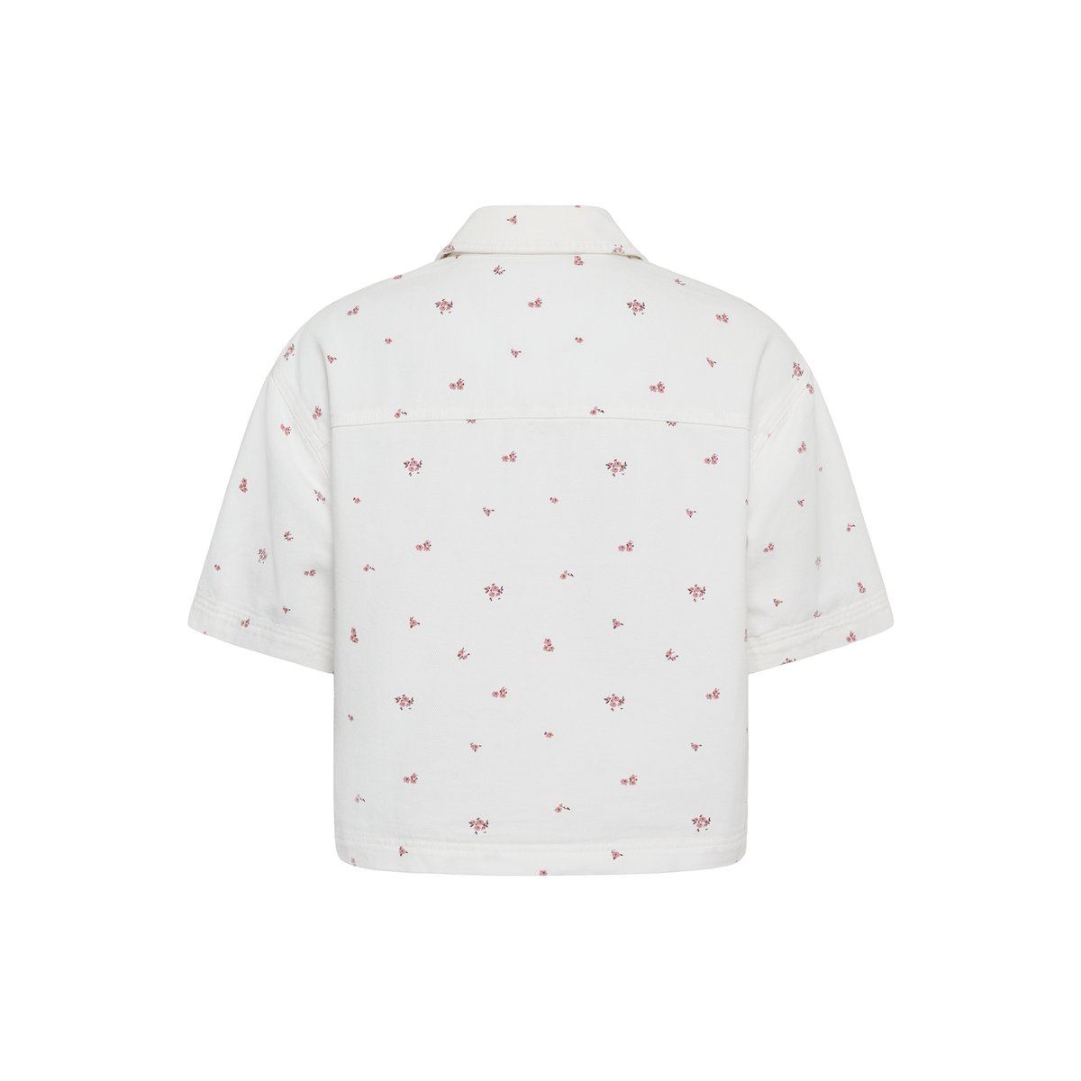 Chemise à manche courte blanc white denim/rose flower, KAFFE