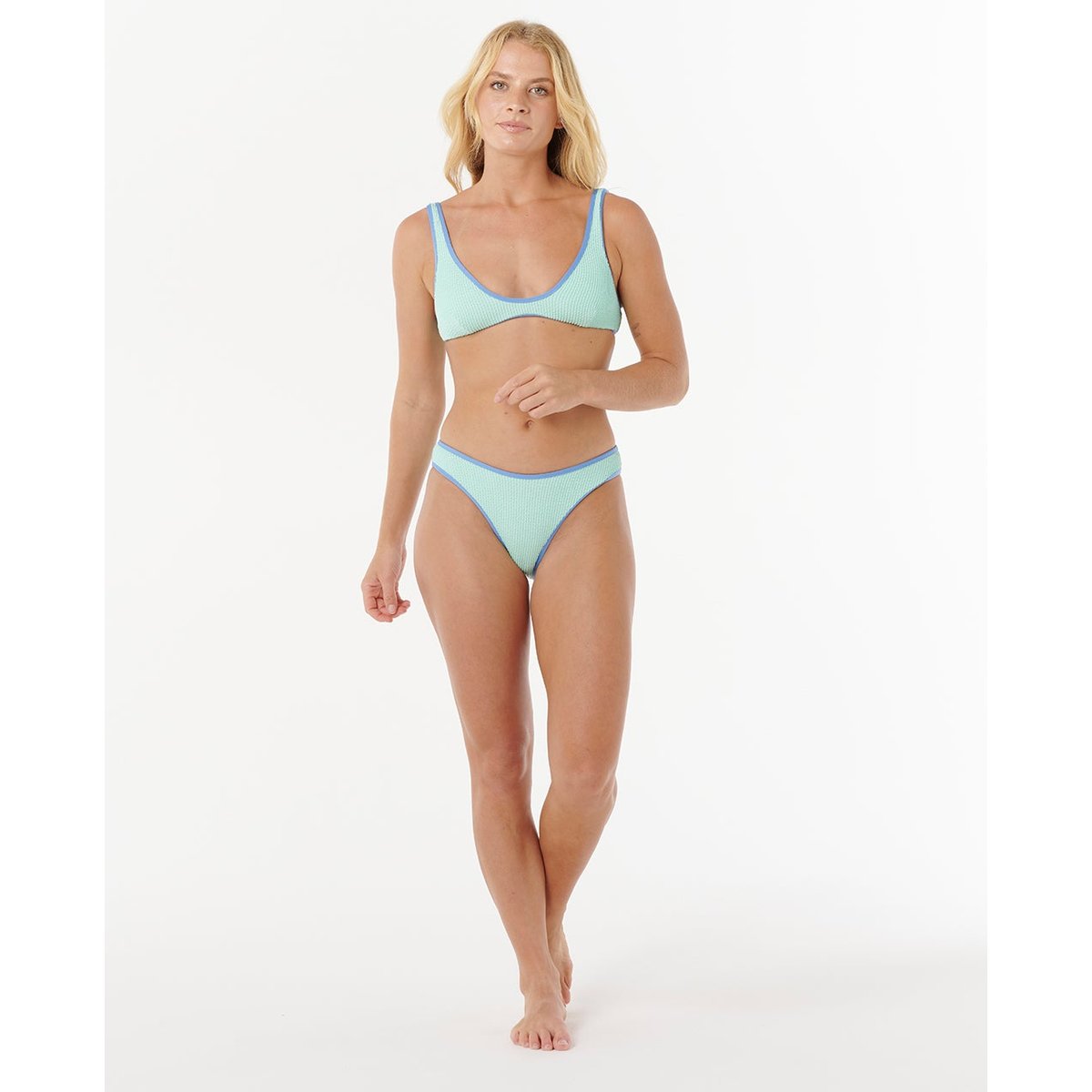 Bas de maillot de bain taille haute culotte LUXE SURF aqua, RIP CURL