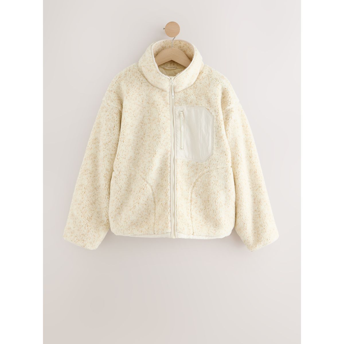 Veste zippée en imitation peau de mouton naturel, NEXT
