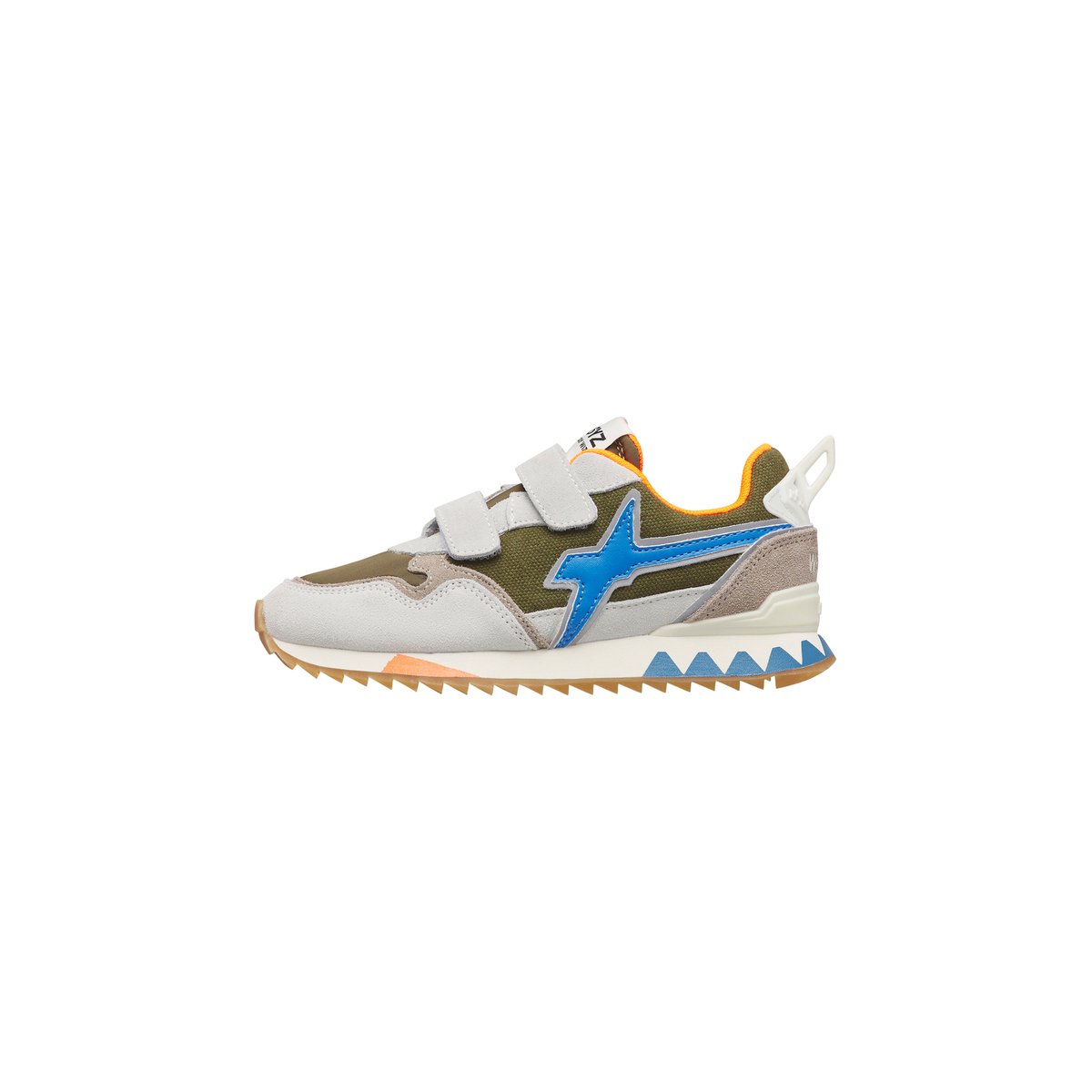 Baskets en daim et tissu technique JET VL-J. blanc-kaki, W6YZ