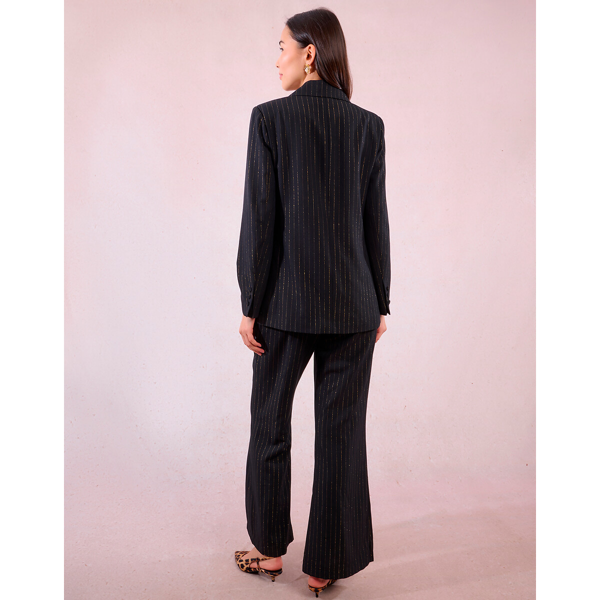 Gold Striped Blazer black, MOLLY BRACKEN