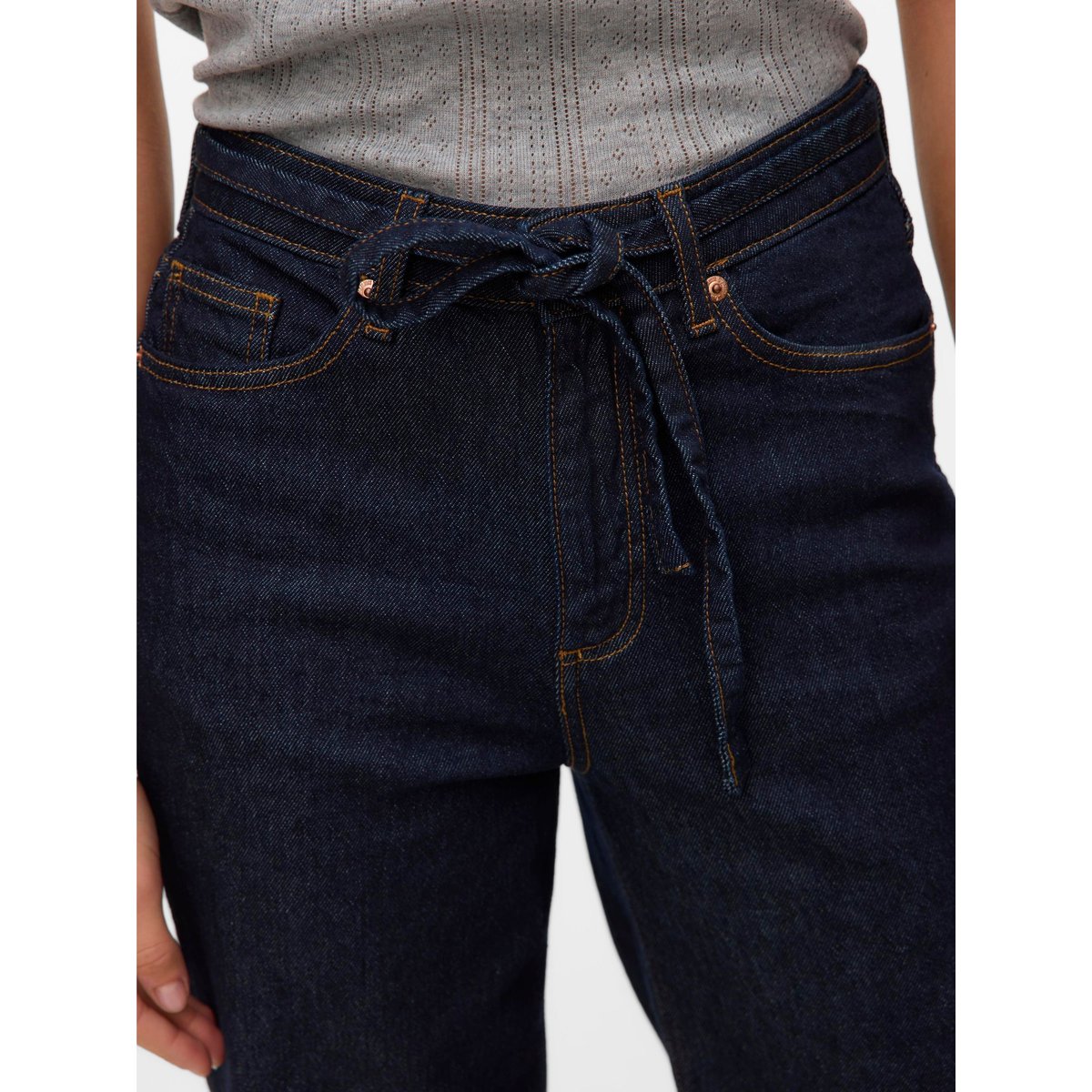 Jean À Coupe Large dark blue denim, VERO MODA