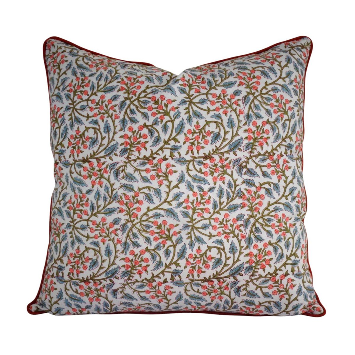Housse de coussin Berry Pink crème, kaki, bleu, corail, ARCHIV