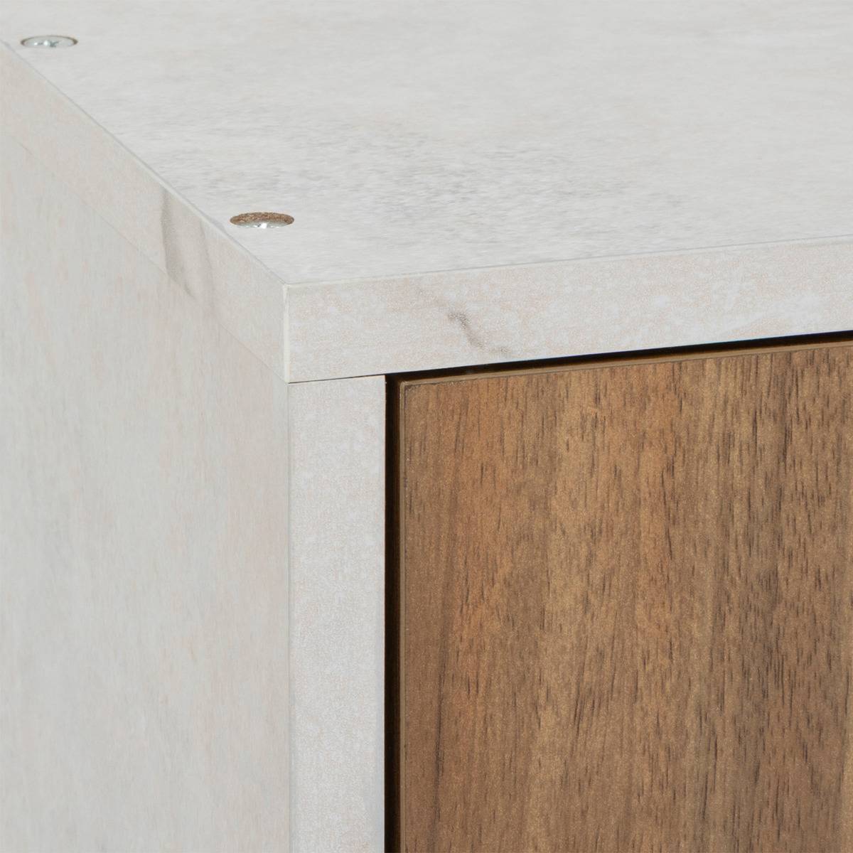 Meuble haut suspendu 2 portes effet marbre COME marron, 5FIVE SIMPLY SMART
