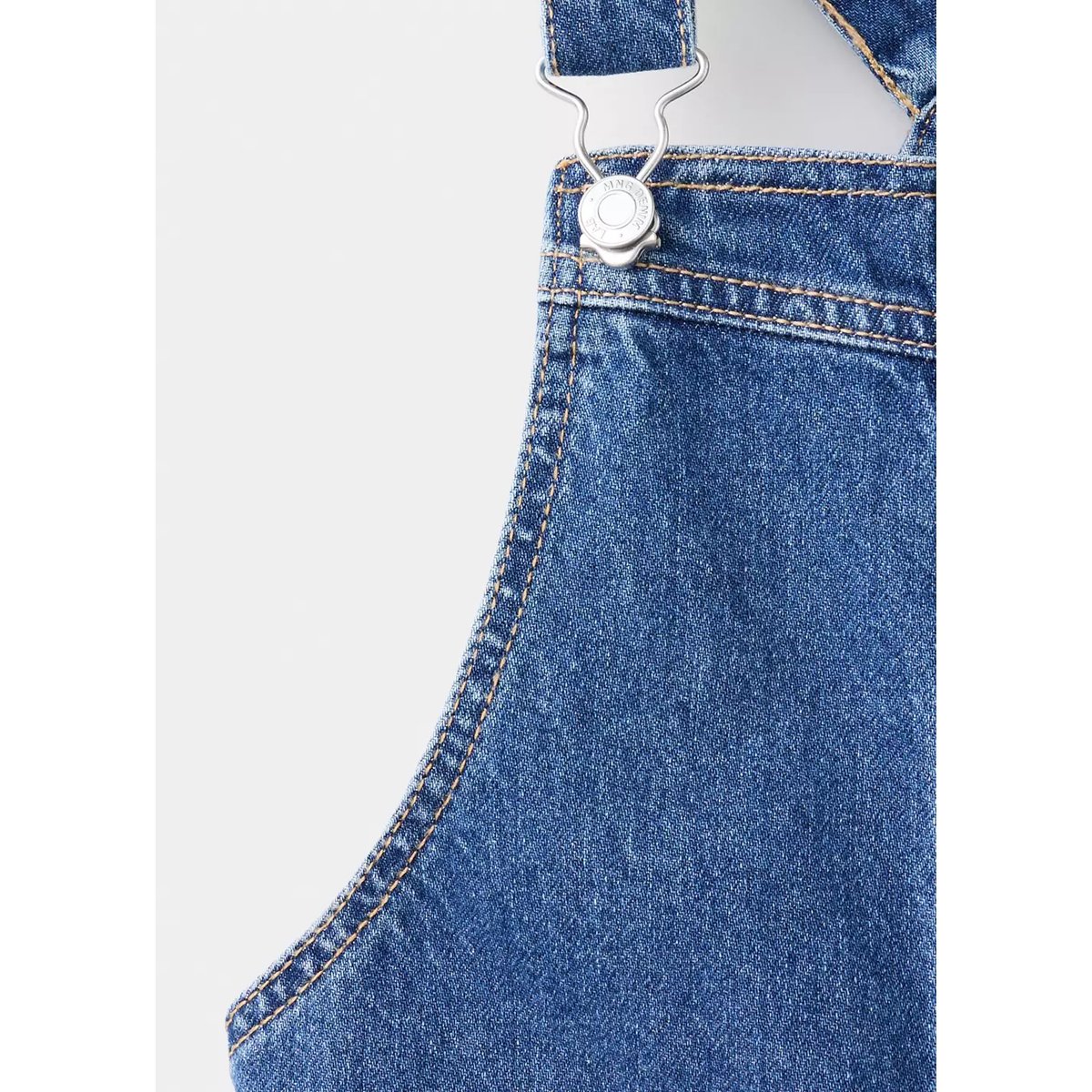 Robe chasuble denim poches bleu foncé, MANGO KIDS