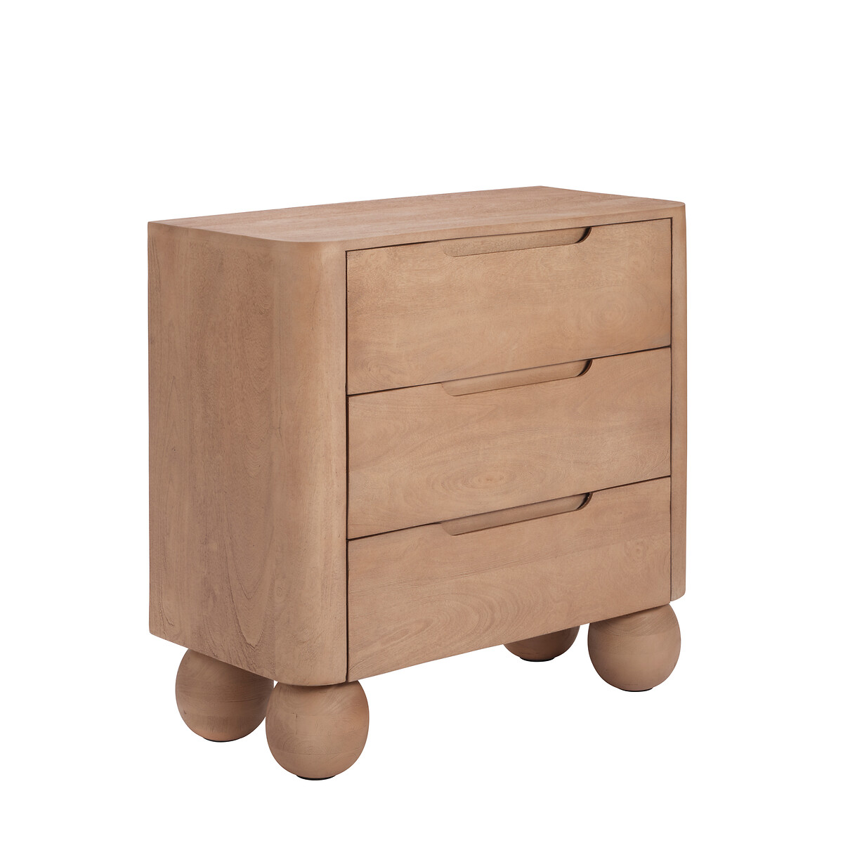 Shiro Ball Feet 3-Drawer Mango Wood Chest light wood, ÉDITÉ