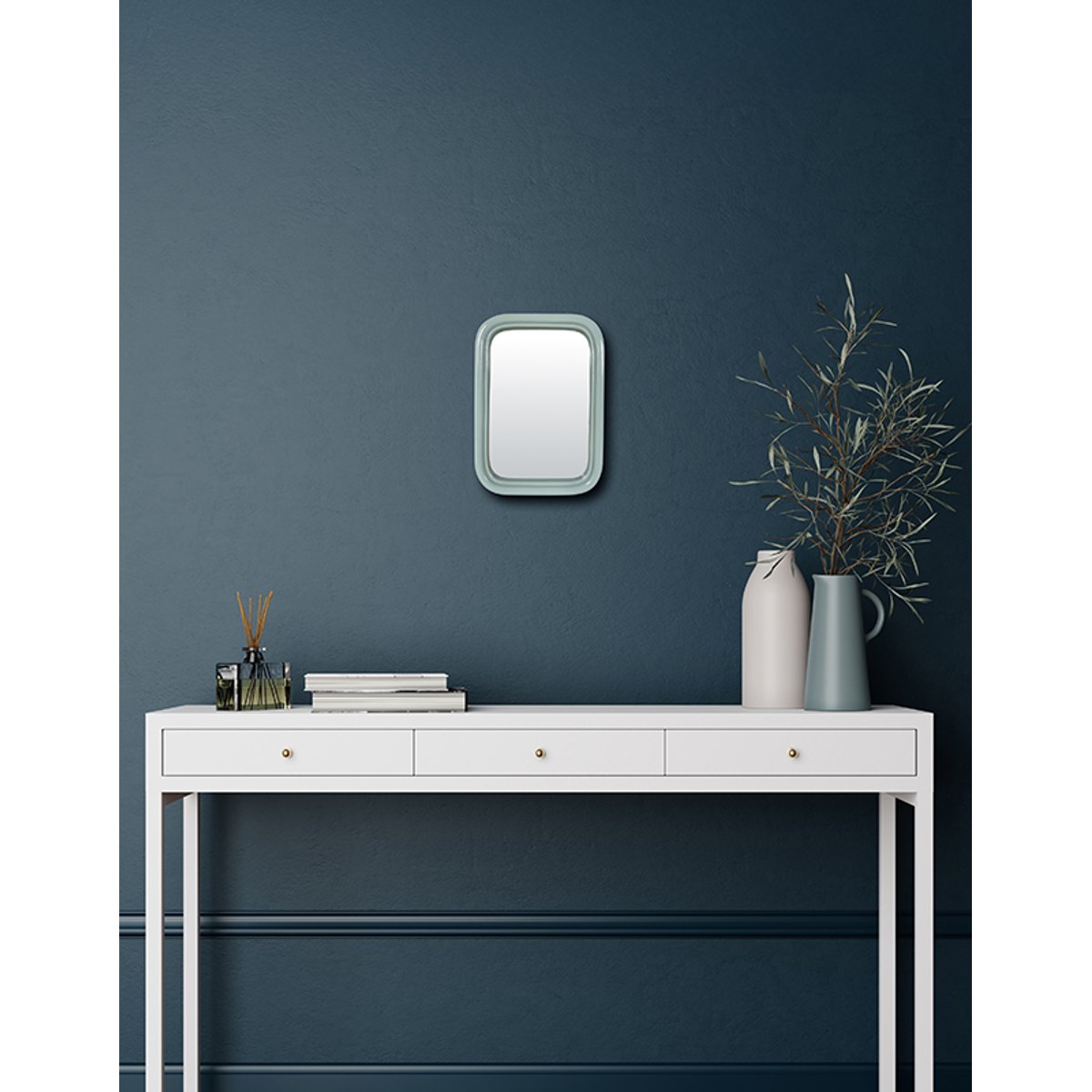 Miroir color rectangulaire 15,5x22cm bleu, EMDE