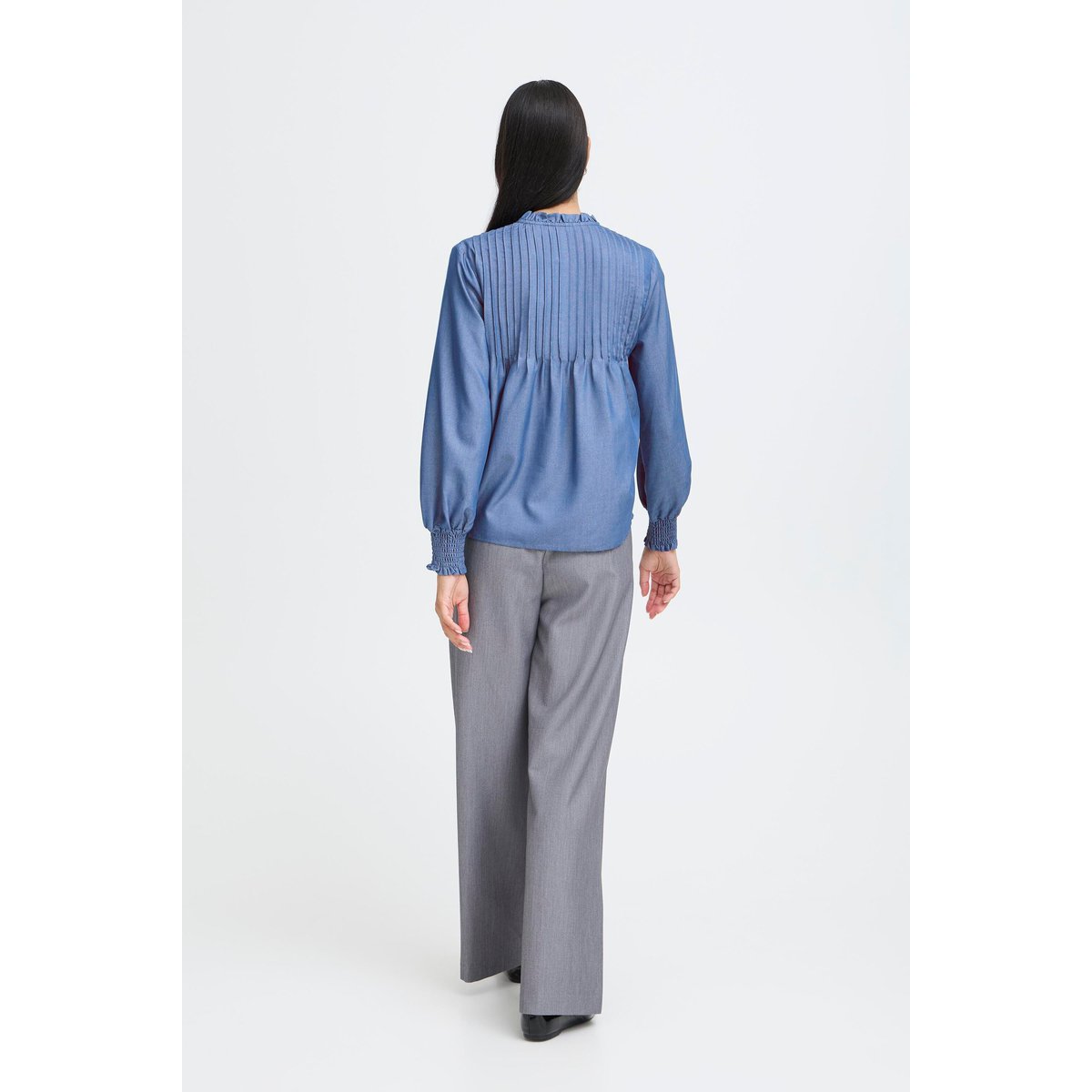 Á manches longues bleu mid blue denim, B.YOUNG