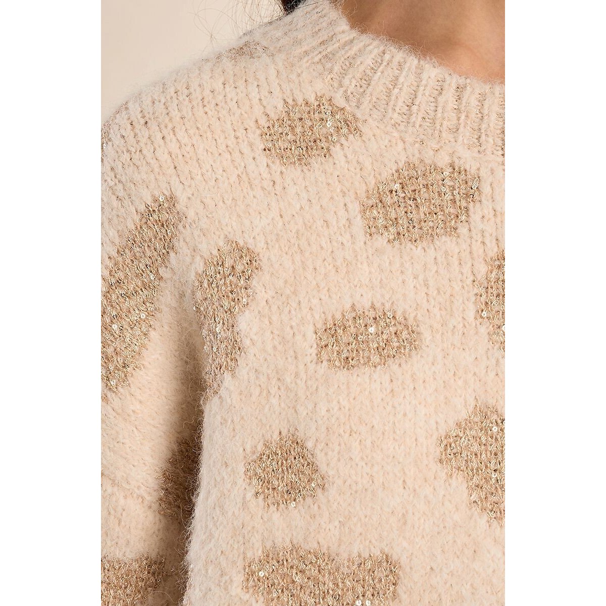 Camisola estampada, gola redonda cru, MOLLY BRACKEN