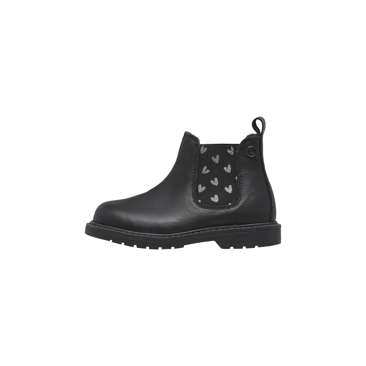 Bottes Chelsea en cuir PICCADILLY noir-argent, NATURINO
