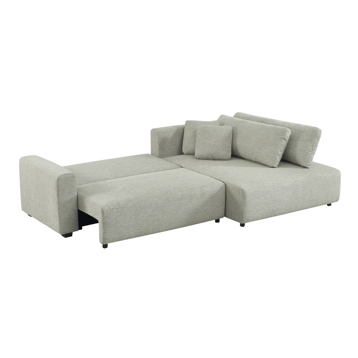 Canapé d'angle droit convertible 3 places tissu avec coffre WIDE gris foncé, SWEEEK