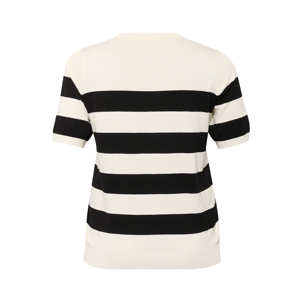 Pullover tricoté blanc noir turtledove/black bold stripe, KAFFE CURVE