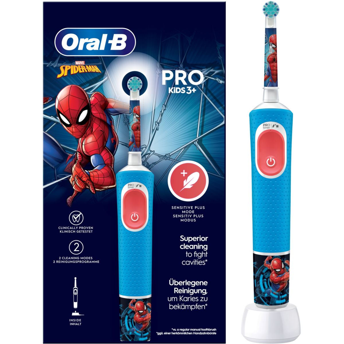 Brosse à dents électrique Vitality Pro Kids Spiderman couleur unique, ORAL B