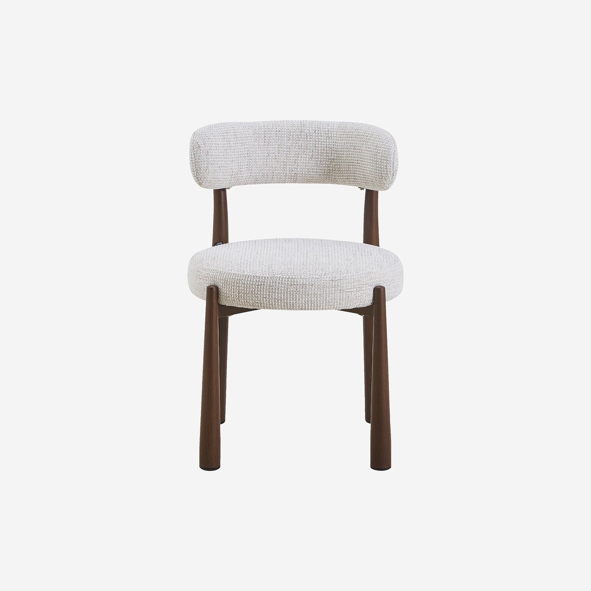 Lot de 2 chaises en tissu et métal finition noyer BRYNE blanc cassé, HABITAT