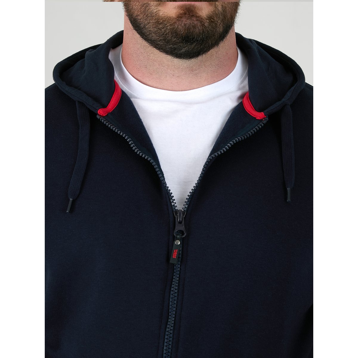 Veste unie et épaisse à capuche grande taille ROCKFORD bleu marine, DUKE