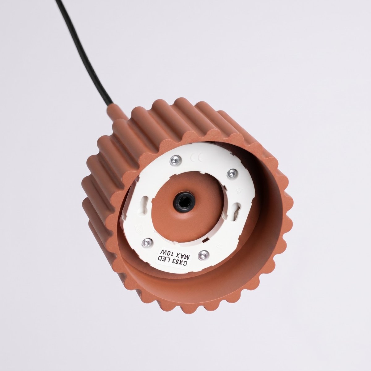 Suspension Aluminium Ocre Rouge Gx53 1 AURA ocre rouge, EDEN