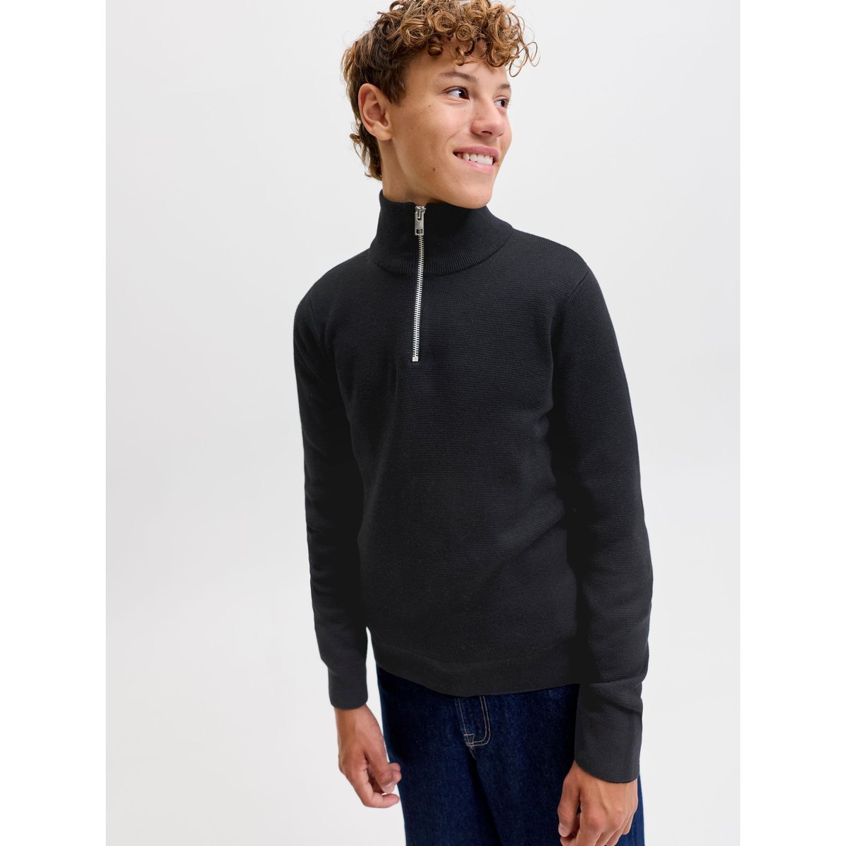 Pull En Maille noire - black, JACK & JONES JUNIOR