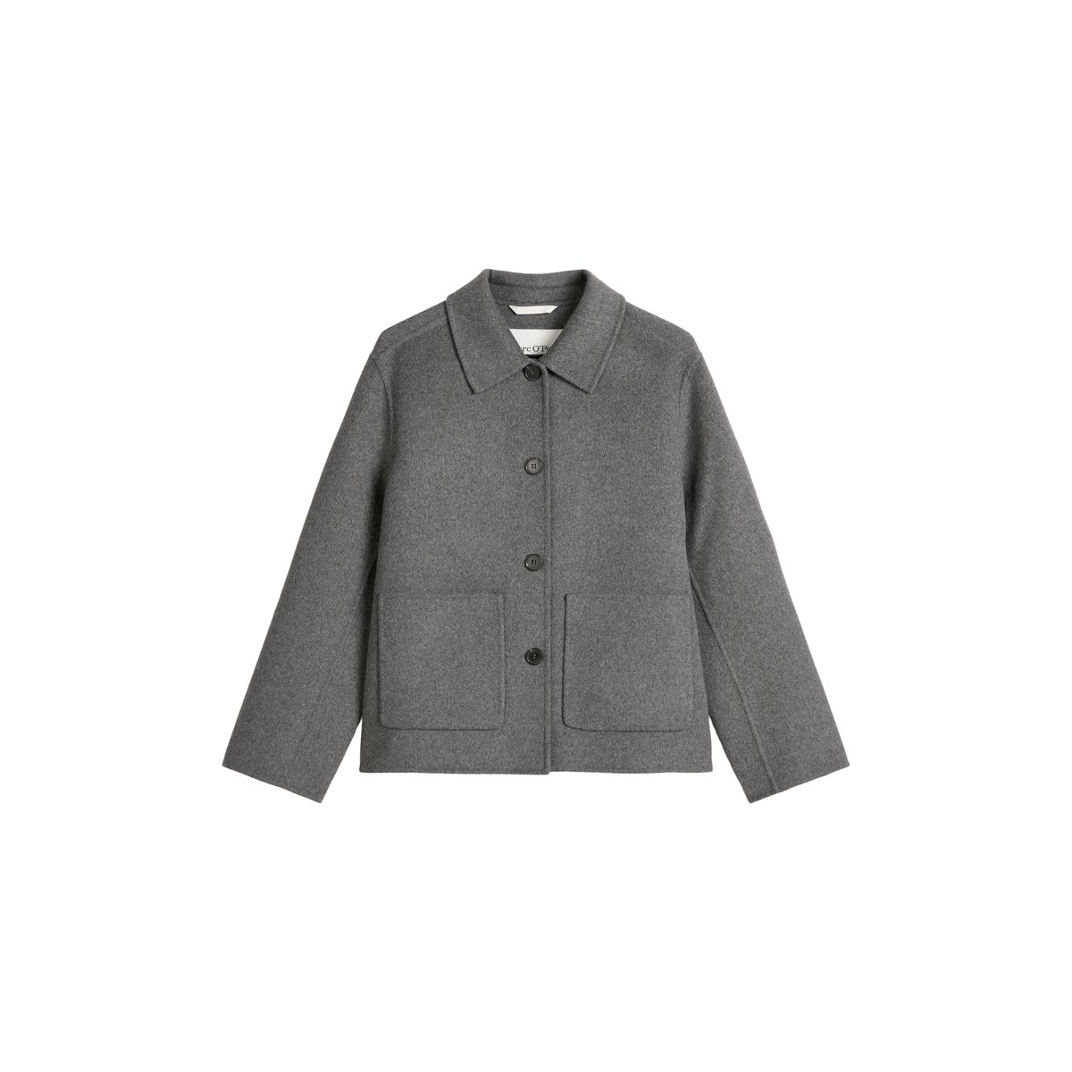 Veste chemise regular en double face de laine noble gris, MARC O'POLO