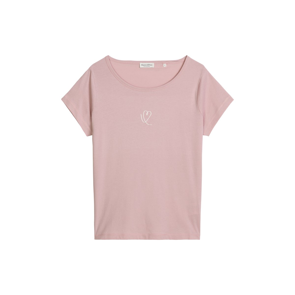 T-shirt regular en single jersey léger rose pale, MARC O'POLO