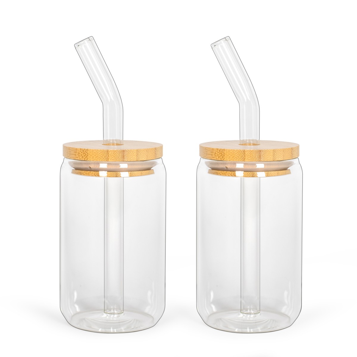 Set de 2 verres avec pailles couleur unique, LIVOO