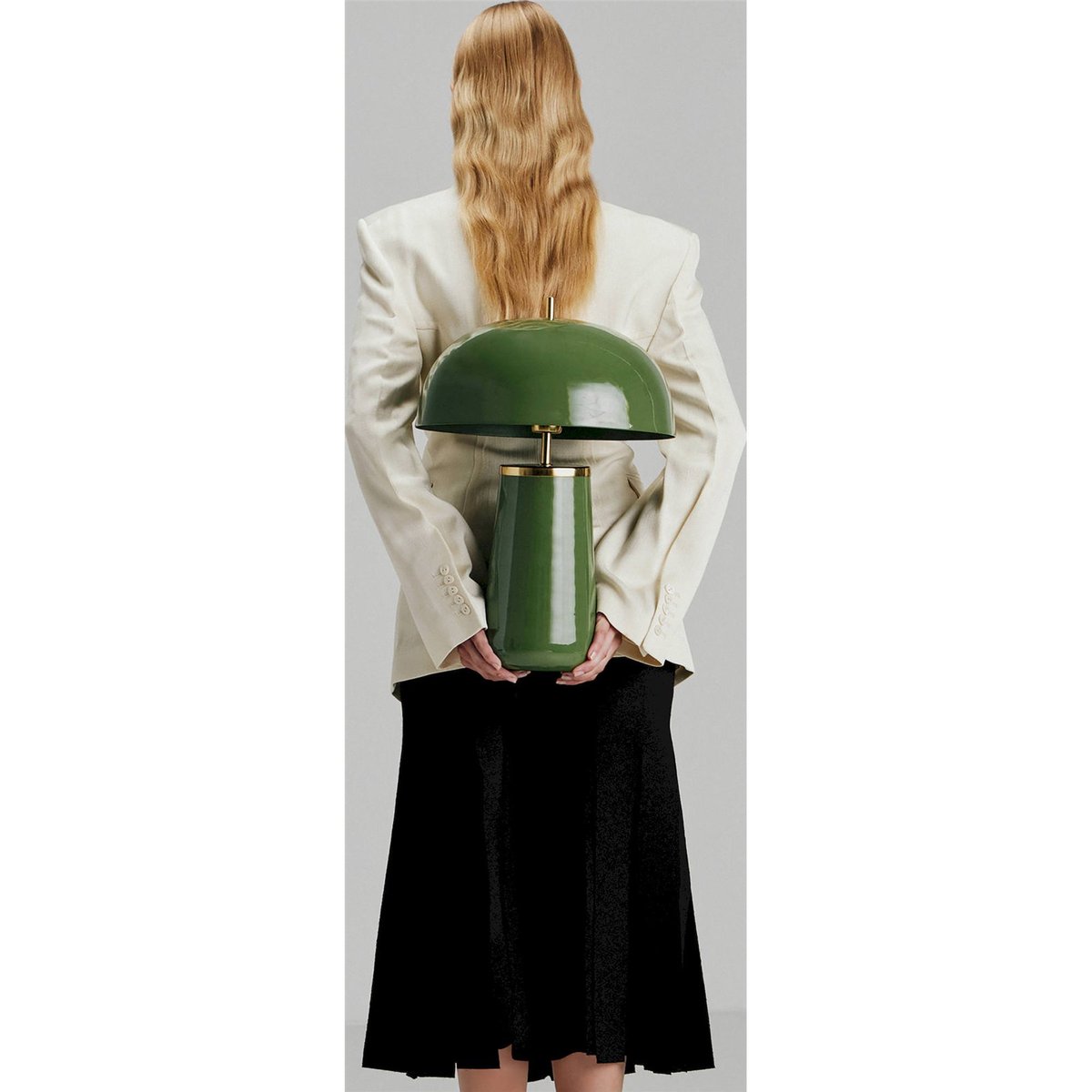 Lampe de table en fer finition brillante vert brillant contemporain, RECOLLECTION