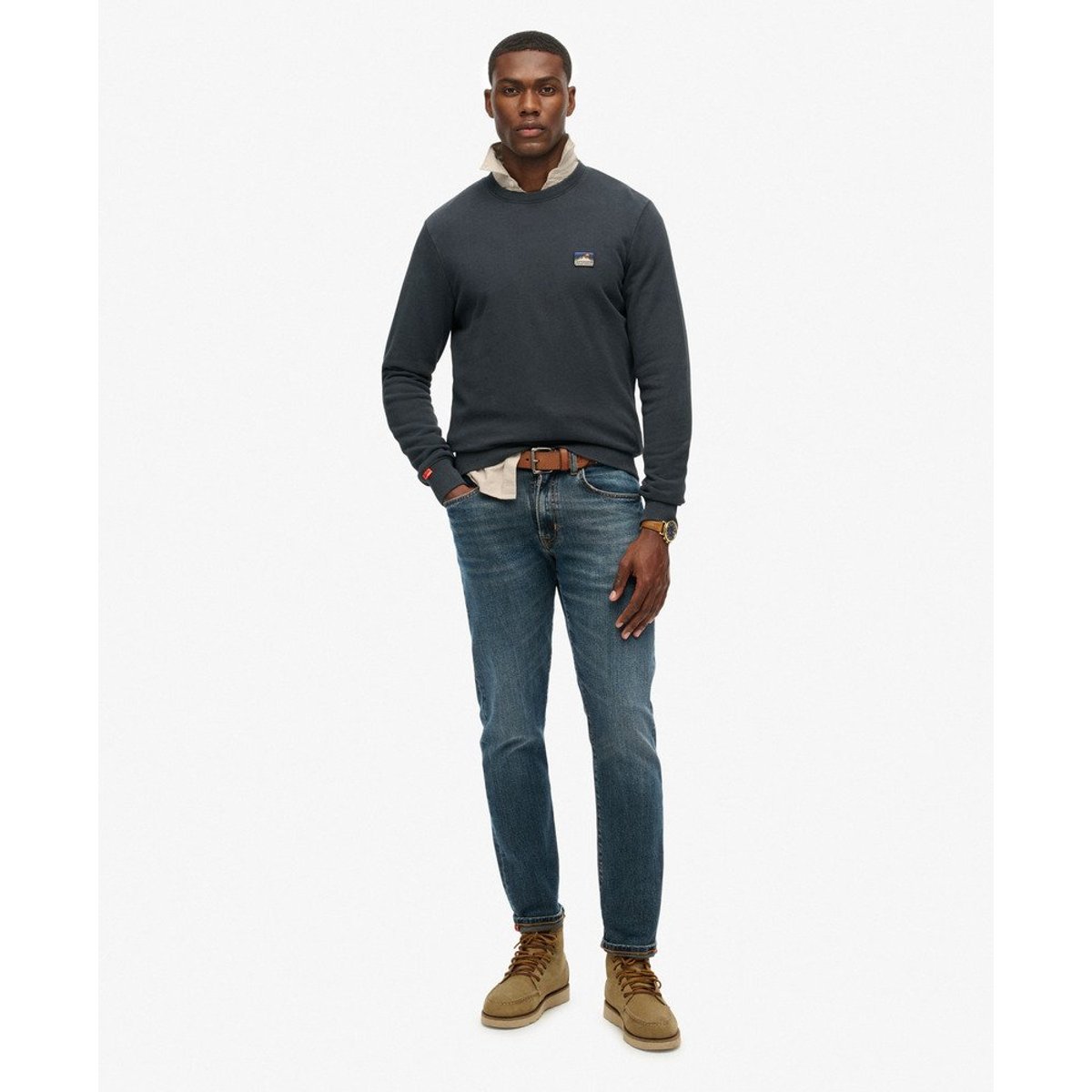 Sweat brodé Great Outdoors bleu marine éclipse, SUPERDRY