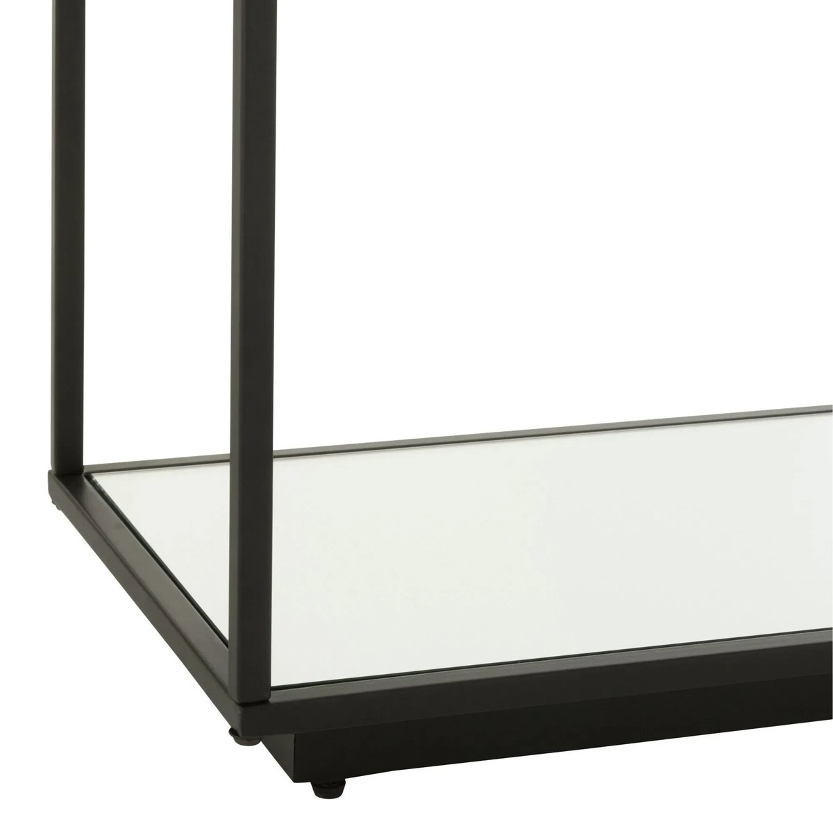 Console design double plateau en verre et métal noir L132 - ORION transparent, HELLIN, DEPUIS 1862