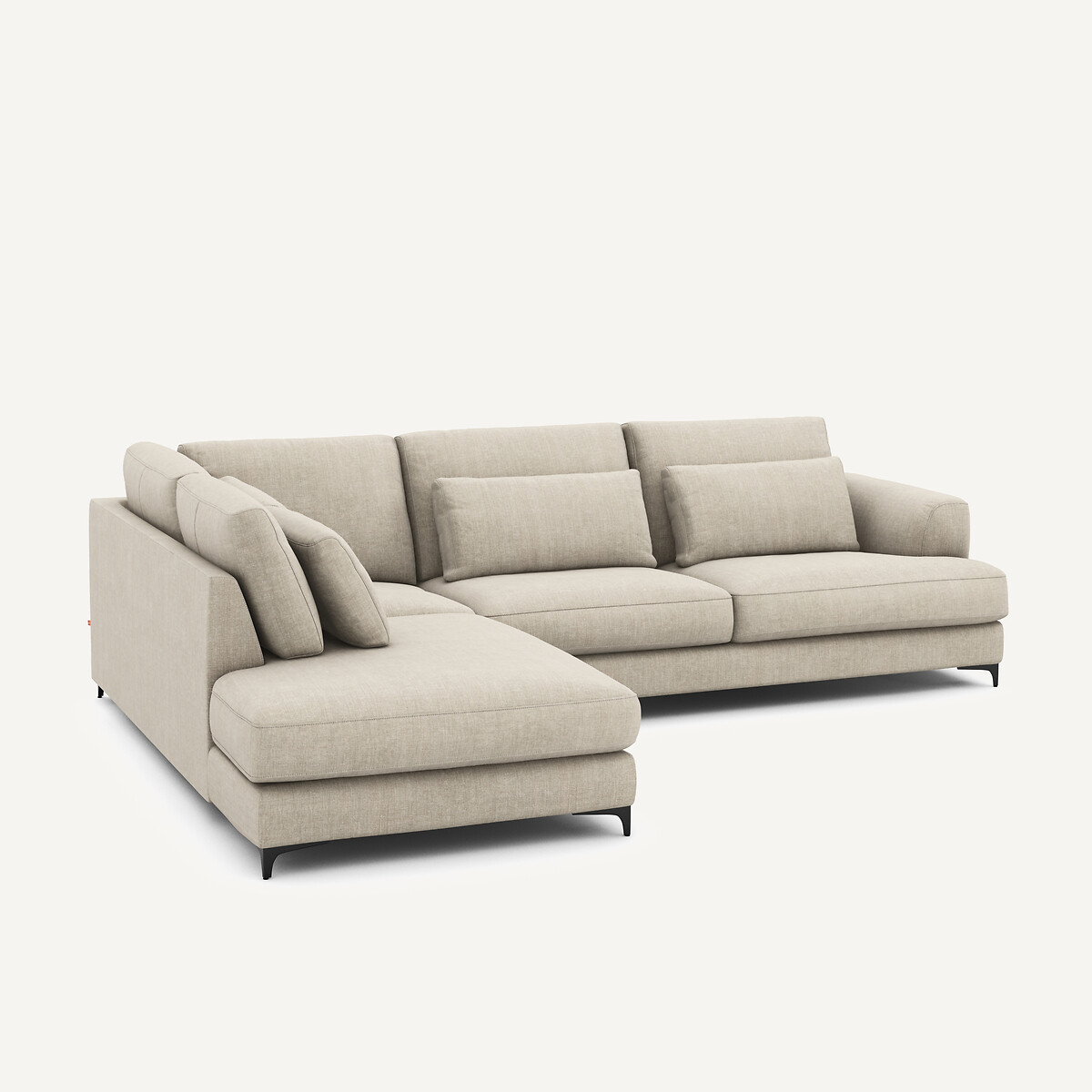 Divano letto angolare sinistro, cotone e lino, Marsile beige, AM.PM