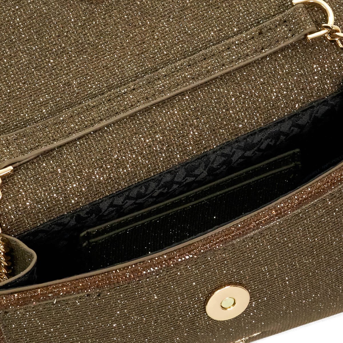 Pochette rigide à bordure en strass - BELLINI bronze-metallic fabric, DUNE LONDON