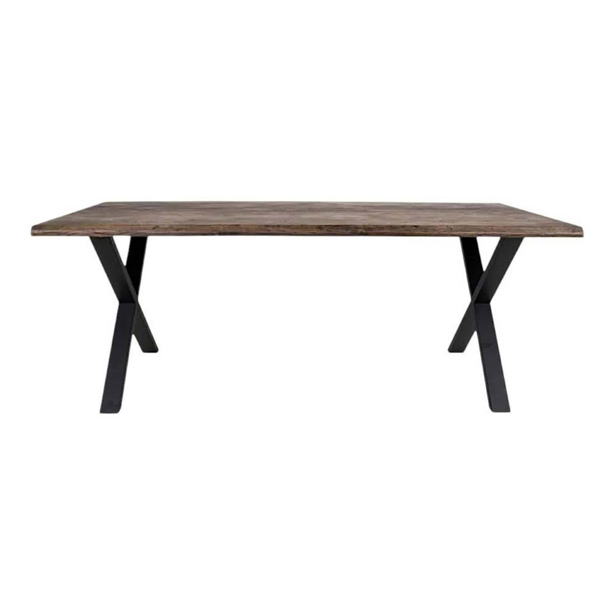 Ensemble table et chaises velours marron (lot de 7 pièces) SAVONE bois naturel, PIER IMPORT
