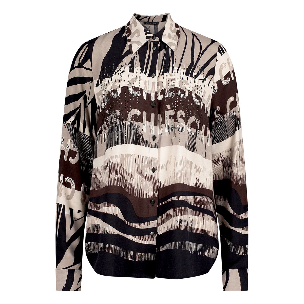 Chemisier à pierres fantaisie beige/noir, BETTY BARCLAY