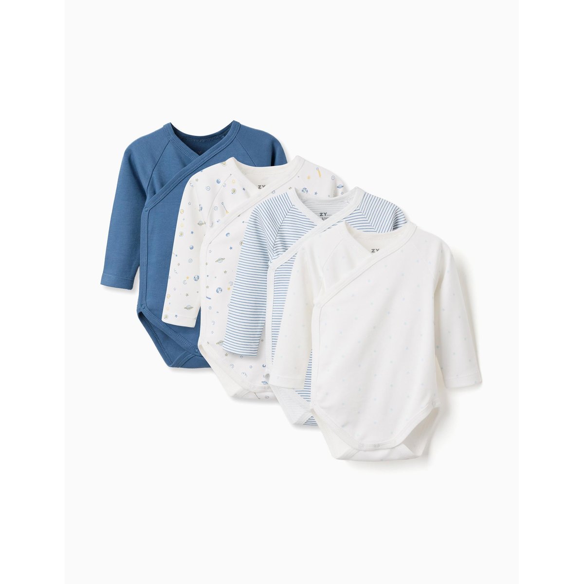 Lot de 4 bodies croisés unis/imprimés multicolore, ZIPPY