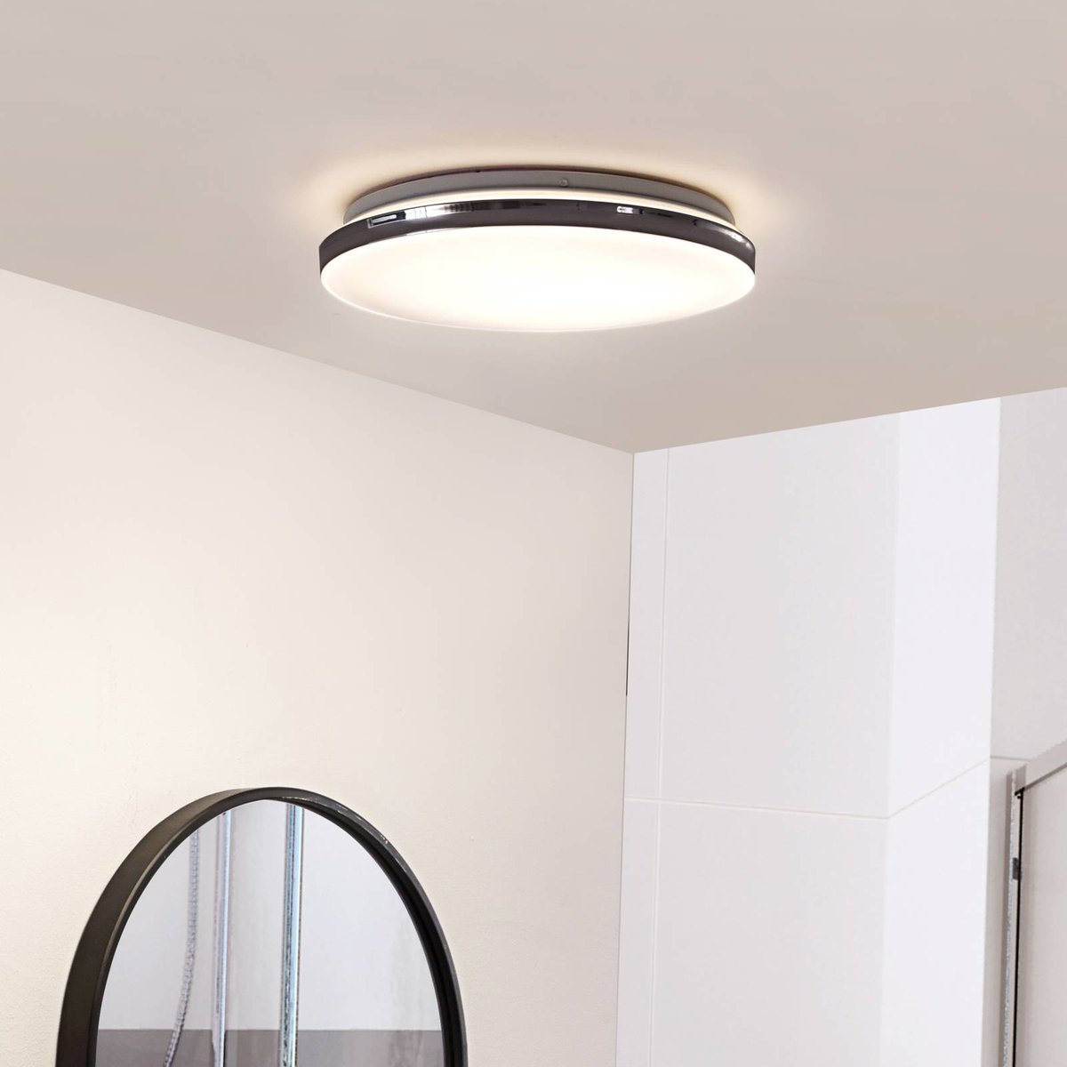 Plafonnier en métal moderneLED, Comora chrome, blanc, LINDBY
