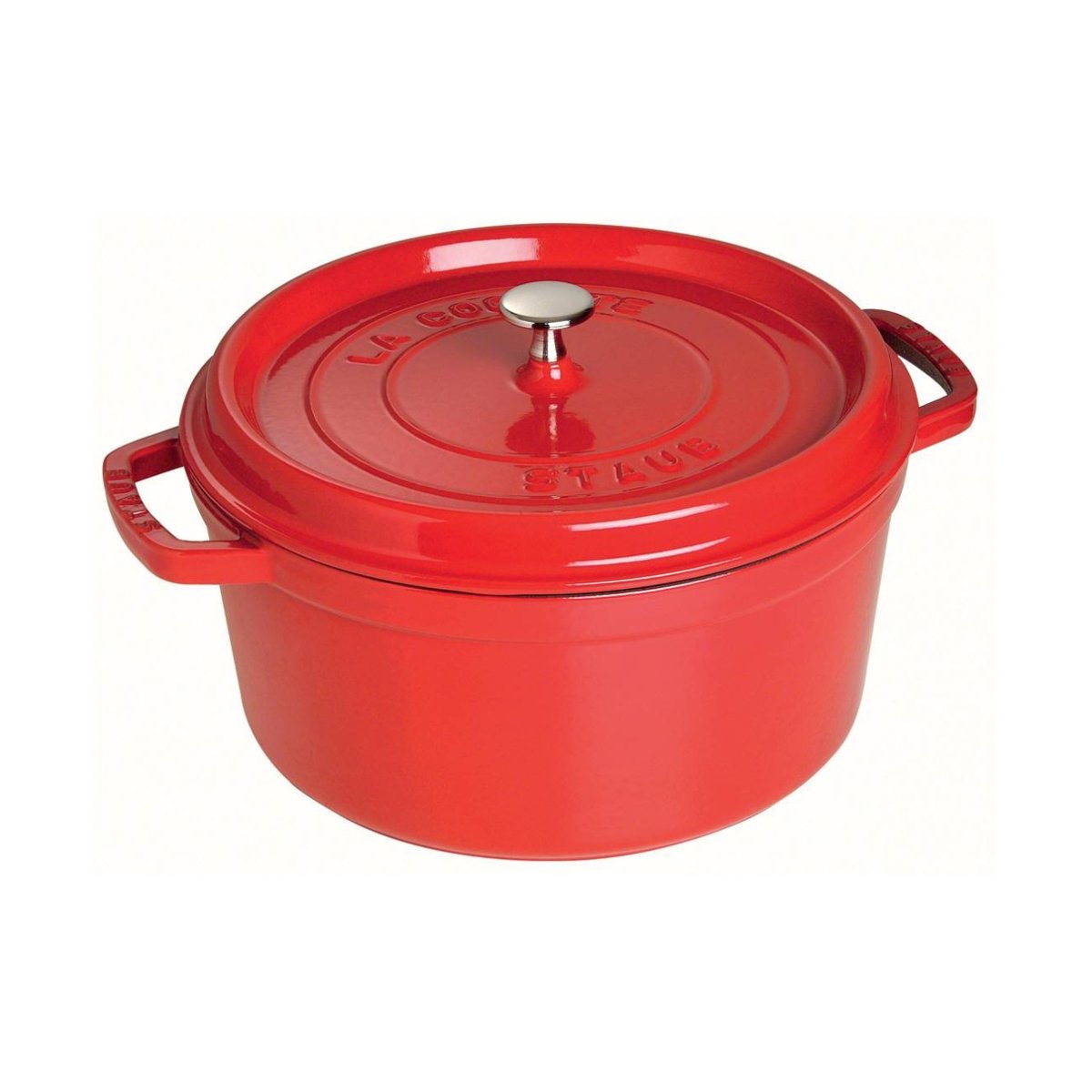Cocotte ronde en fonte cherry 30 cm rouge, STAUB