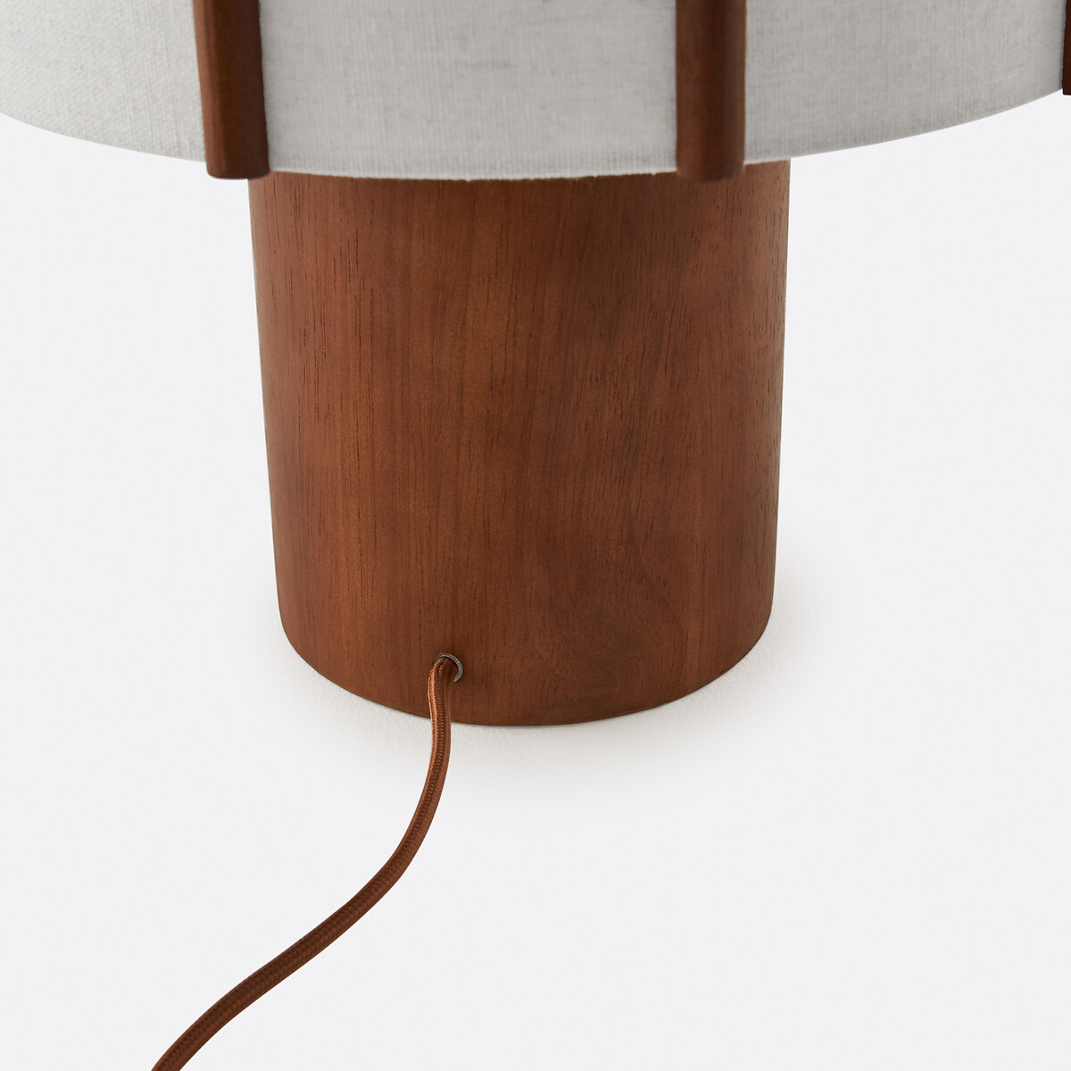 Lampe à poser en hévéa et lin, Vintela marron, LA REDOUTE INTERIEURS